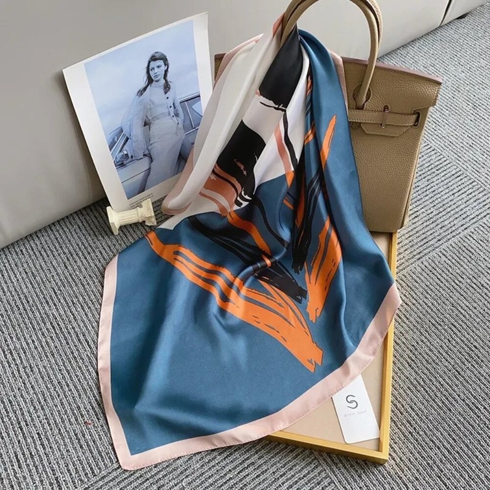 2/$30 NEW Colorful Painted Abstract Floral Printed Silky Fashion Scarf
